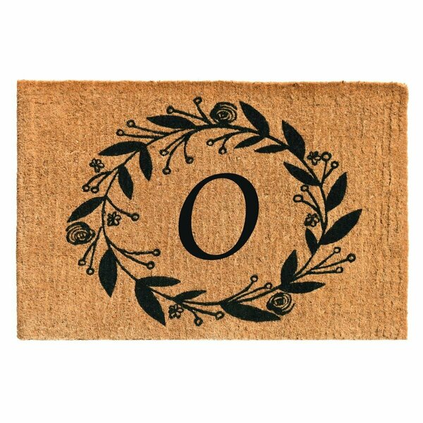 Configuracion 24 x 36 x 1.5 in. Black Rose Rectangular Doormat Natural - Letter O CO2830133